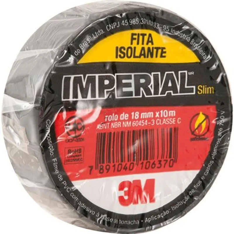 FITA ISOLANTE PRETA IMPERIAL 20M